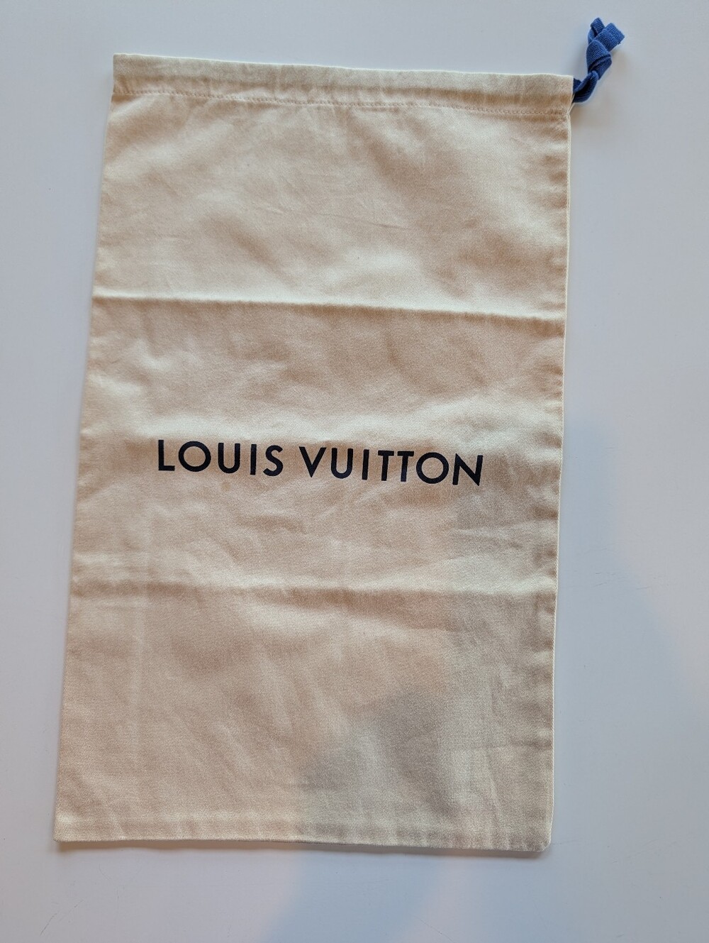 Louis Vuitton Dust Bag 12"X19" Navy Lettering Blue Drawstring